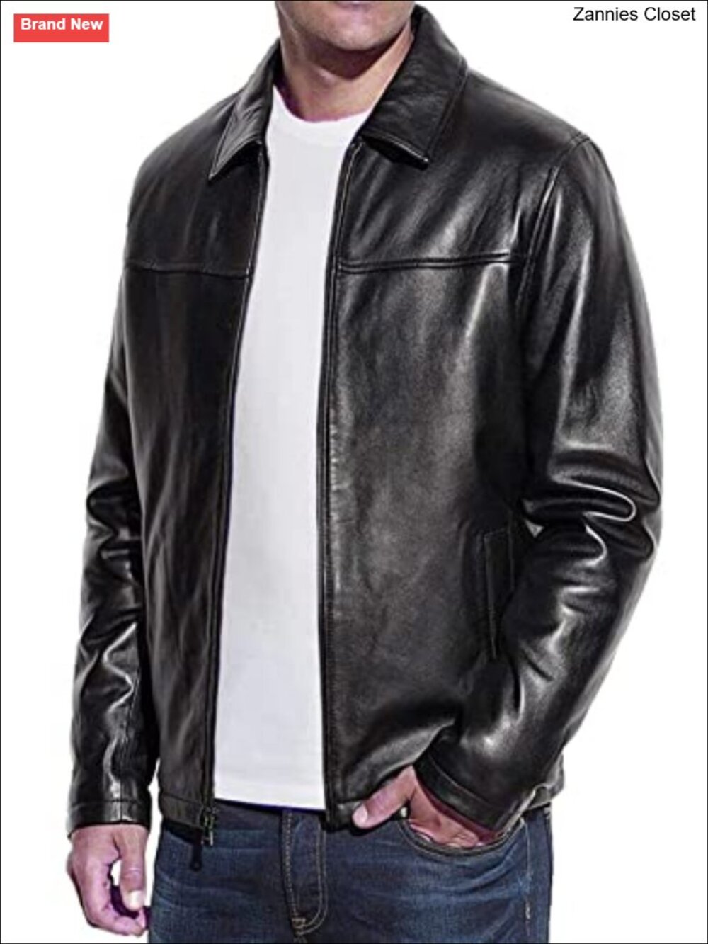 Genuine Lambskin Leather Biker Jacket Men's Fitted YKK Zip
